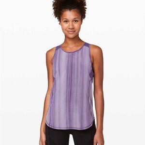 Lululemon Sculpt Tank Brushed Spray Dye White Purple Ink